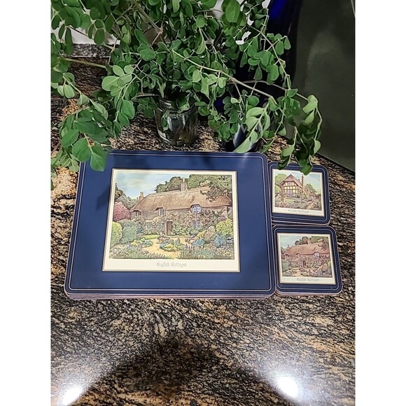 Harrods English Countryside Hard Place Mats, Set of 6, original box W/6 COASTERS - Picture 7 of 14